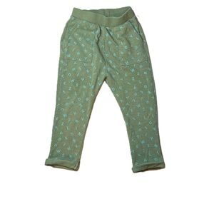 Christian Robinson Green Alphabet Print Thick Knit Casual Unisex Pants 3T